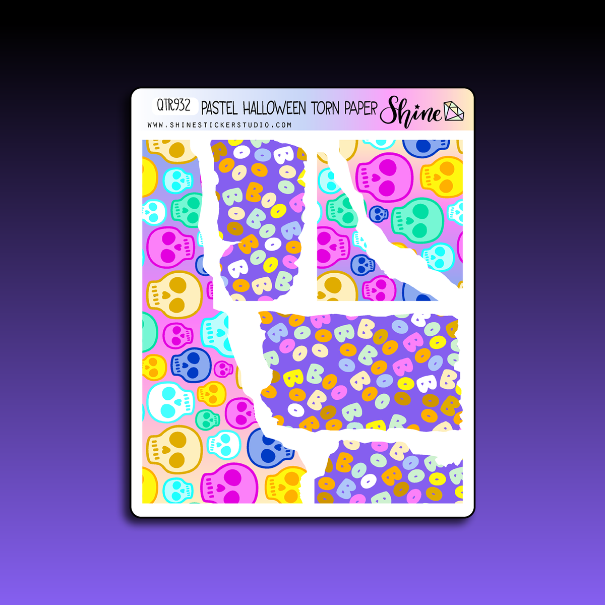 Pastel Halloween Torn Paper Planner Stickers – Shine Sticker Studio