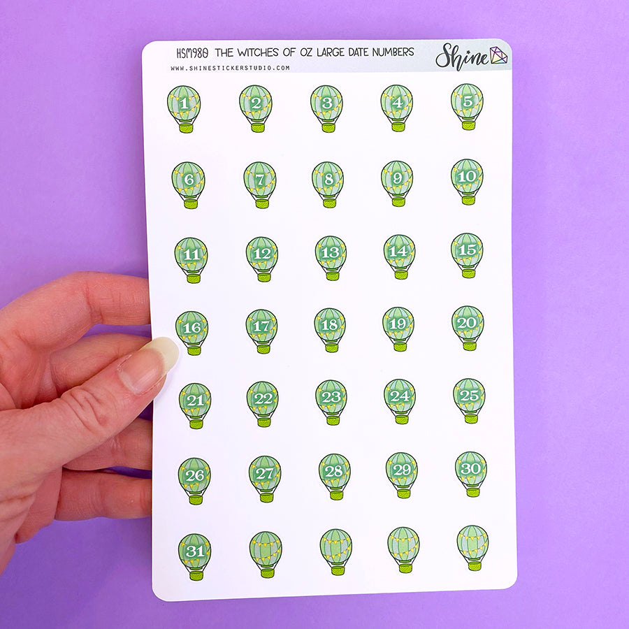 The Witches of Oz Large Date Number Planner Stickers – Shine Sticker Studio