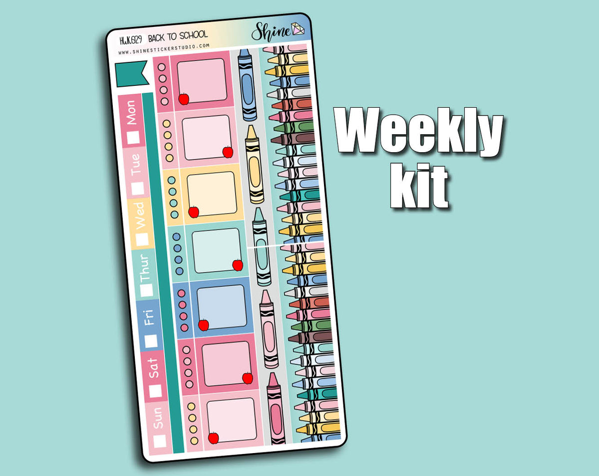 Back to School Hobonichi Weeks Sticker Kit – Shine Sticker Studio