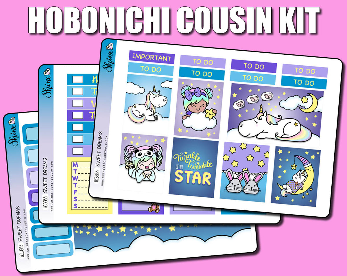 Sweet Dreams Hobonichi Cousin Sticker Kit – Shine Sticker Studio