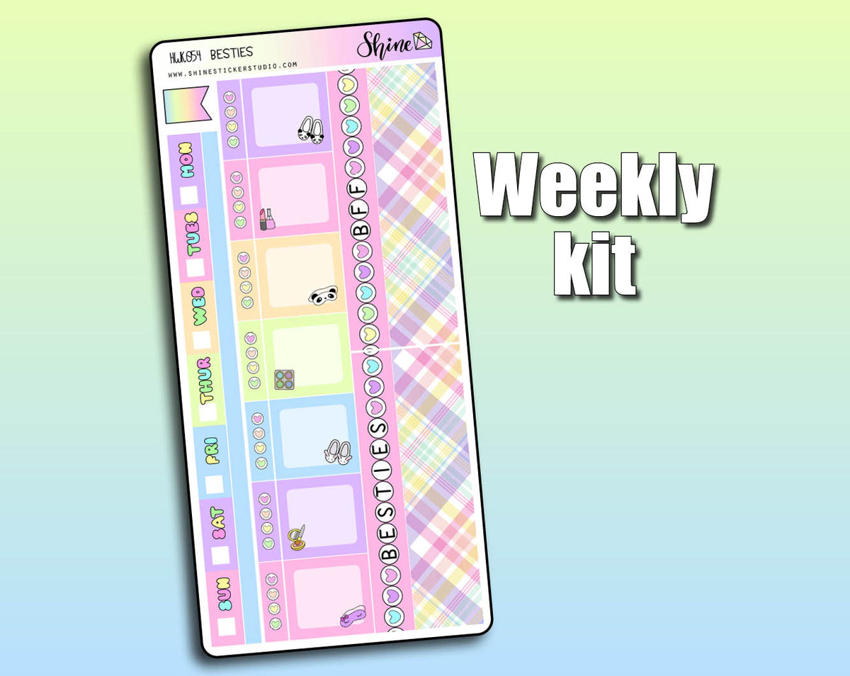 Besties - Hobonichi Weeks Sticker Kit – Shine Sticker Studio