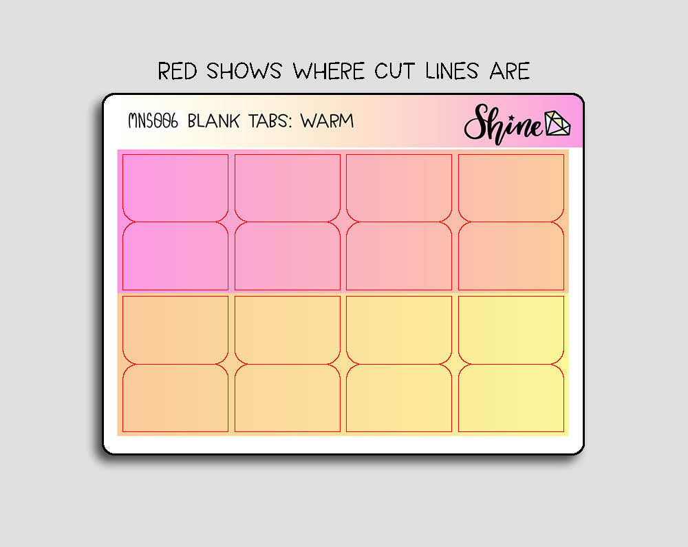 Blank Planner Tab Stickers Mini Sheet – Shine Sticker Studio