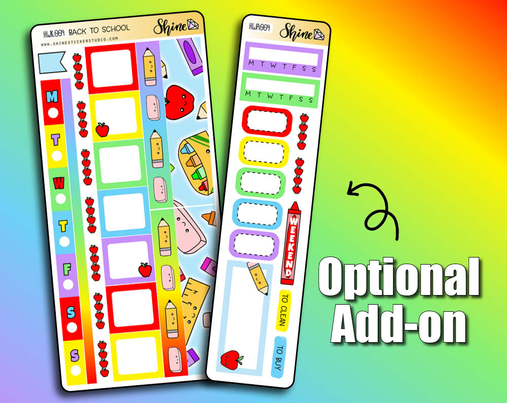 Back To School - Hobonichi Weeks Sticker Kit – Shine Sticker Studio