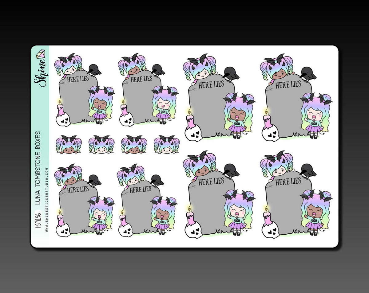Luna Tombstone Box Stickers – Shine Sticker Studio