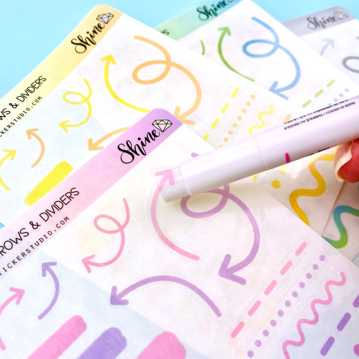 Clear Arrows & Dividers Bullet Journal Stickers