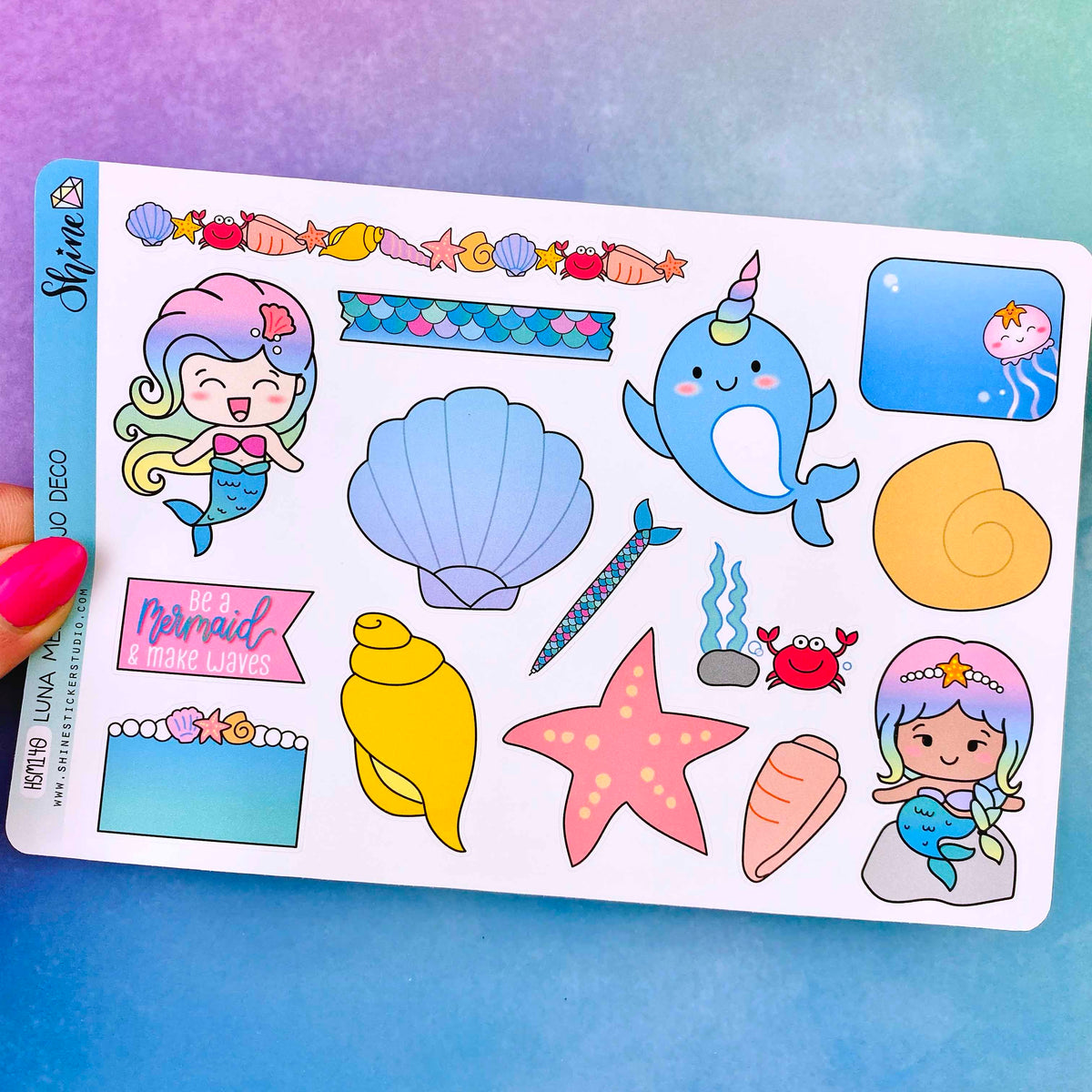 Luna Mermaid Bujo Deco Stickers – Shine Sticker Studio