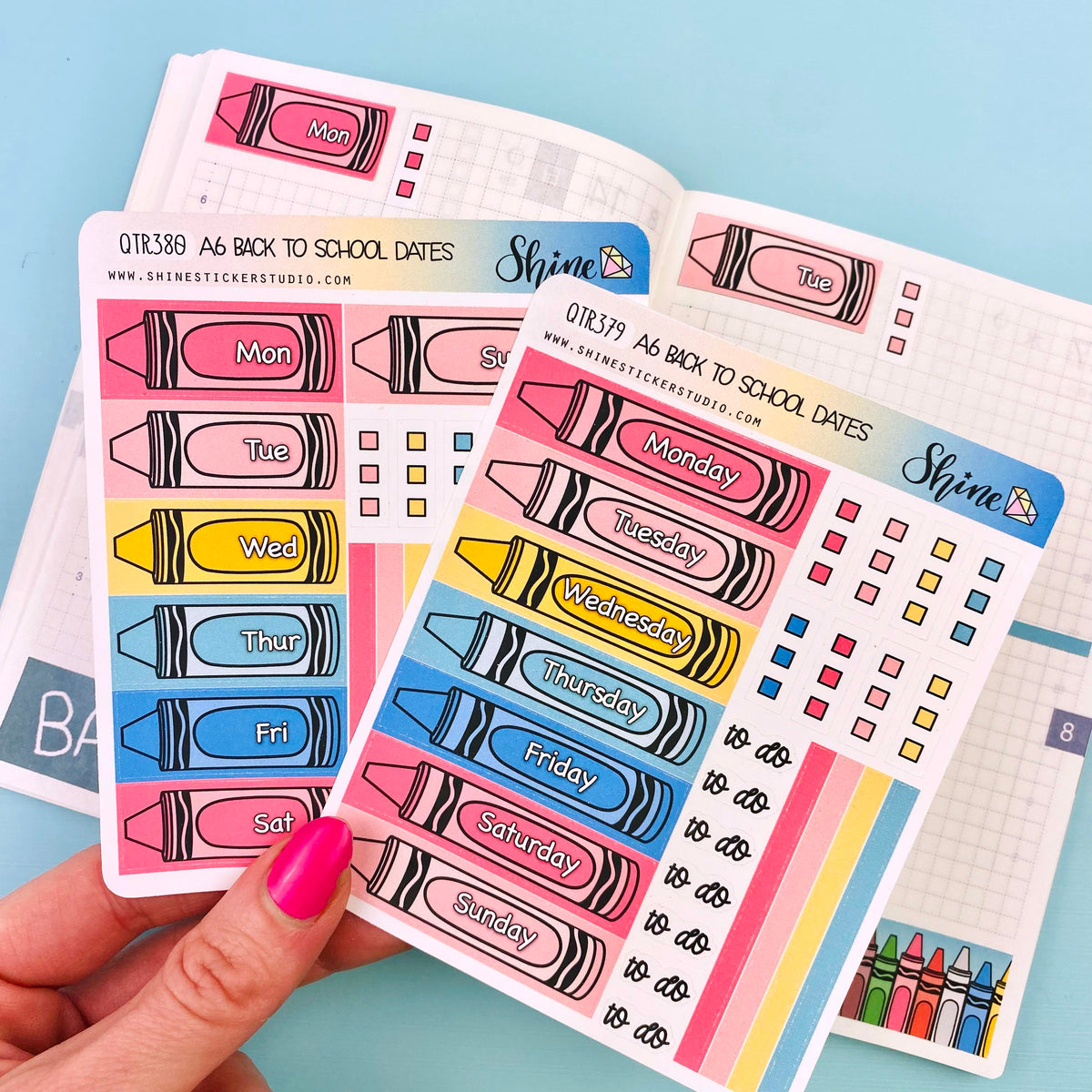 A6 Back to School Hobonichi Date Cover Stickers – Shine Sticker Studio