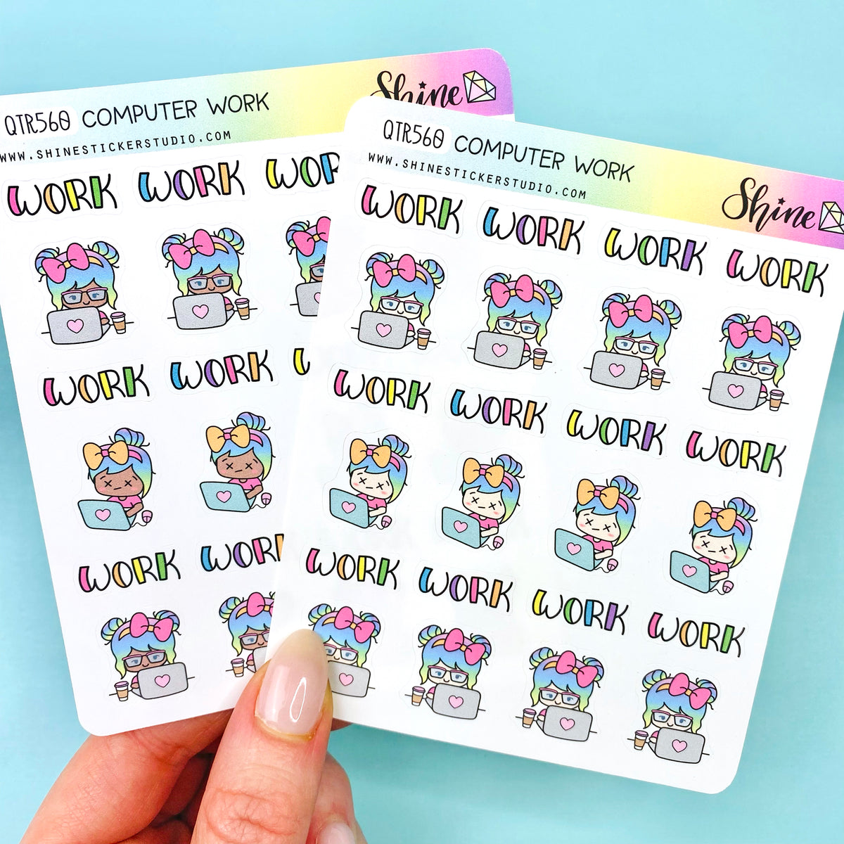 Luna Computer Work Stickers – Shine Sticker Studio