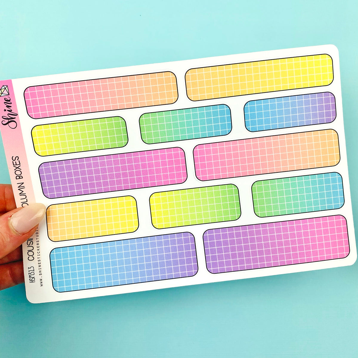 Hobonichi Cousin Grid Column Boxes – Shine Sticker Studio