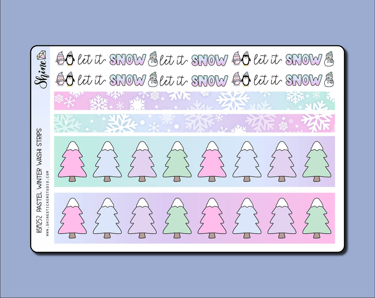 Pastel Winter Washi Strip Stickers – Shine Sticker Studio