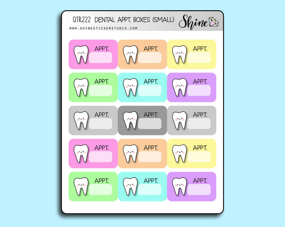 Small Dental Appointment Box Stickers – Shine Sticker Studio