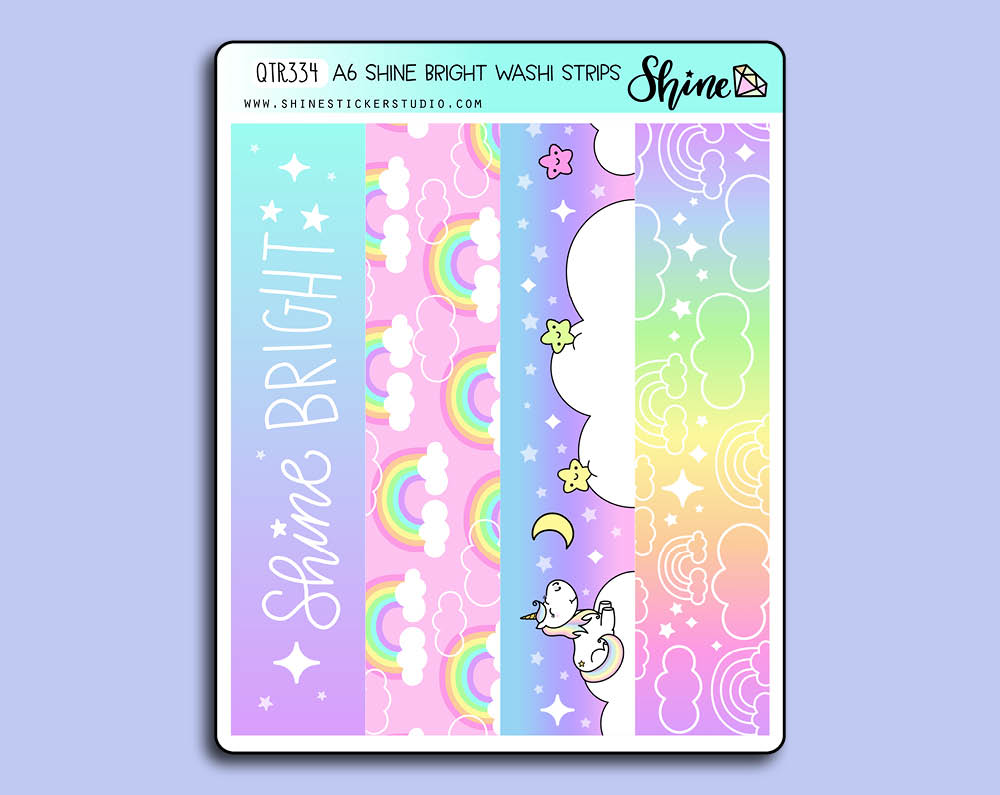 A6 Shine Bright Washi Strip Stickers – Shine Sticker Studio