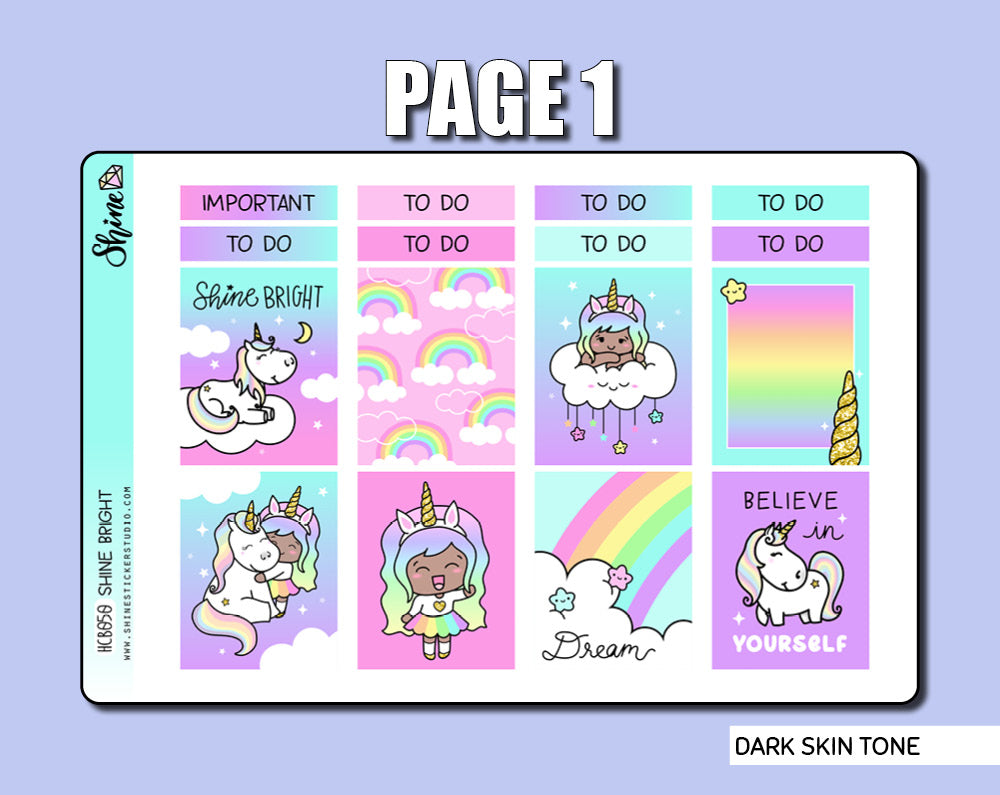 Shine Bright Hobonichi Cousin Sticker Kit – Shine Sticker Studio