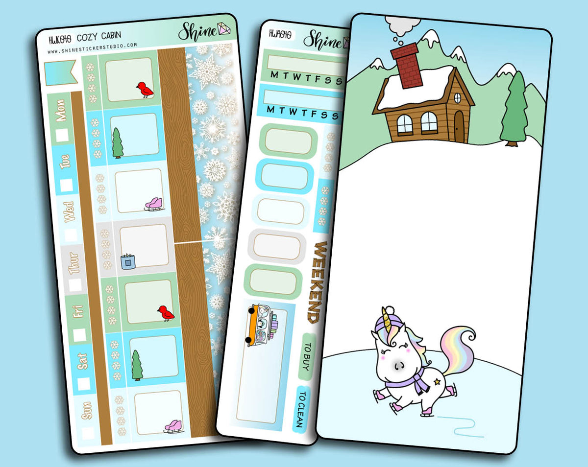 Cozy Cabin - Hobonichi Weeks Sticker Kit – Shine Sticker Studio