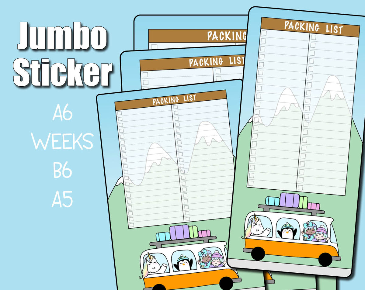 CLEARANCE Winter Vacation Packing List Jumbo Sticker – Shine Sticker Studio