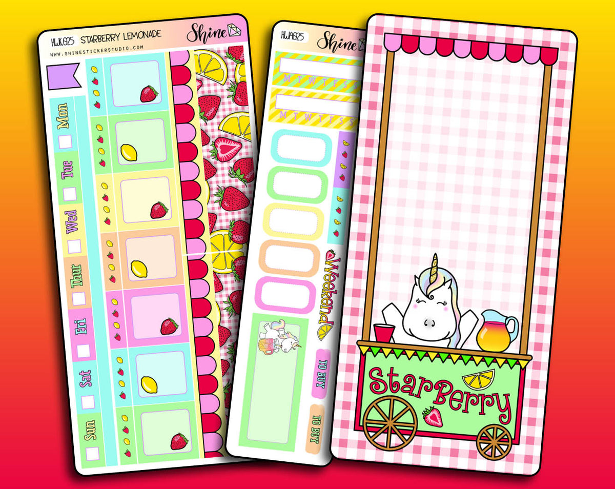 Starberry Lemonade - Hobonichi Weeks Sticker Kit – Shine Sticker Studio