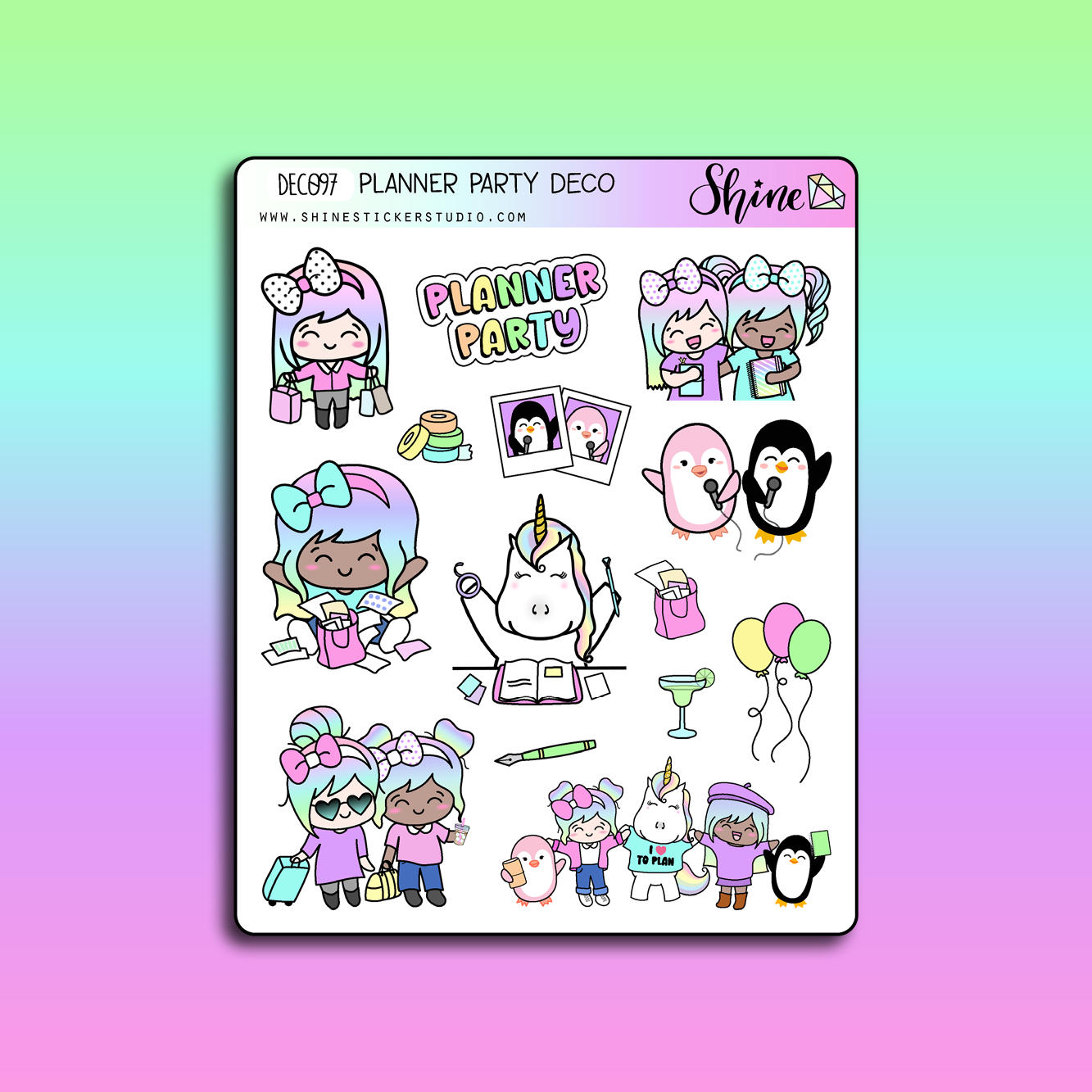 Daco Stickers Planner Party Deco Stickers – Shine Sticker Studio