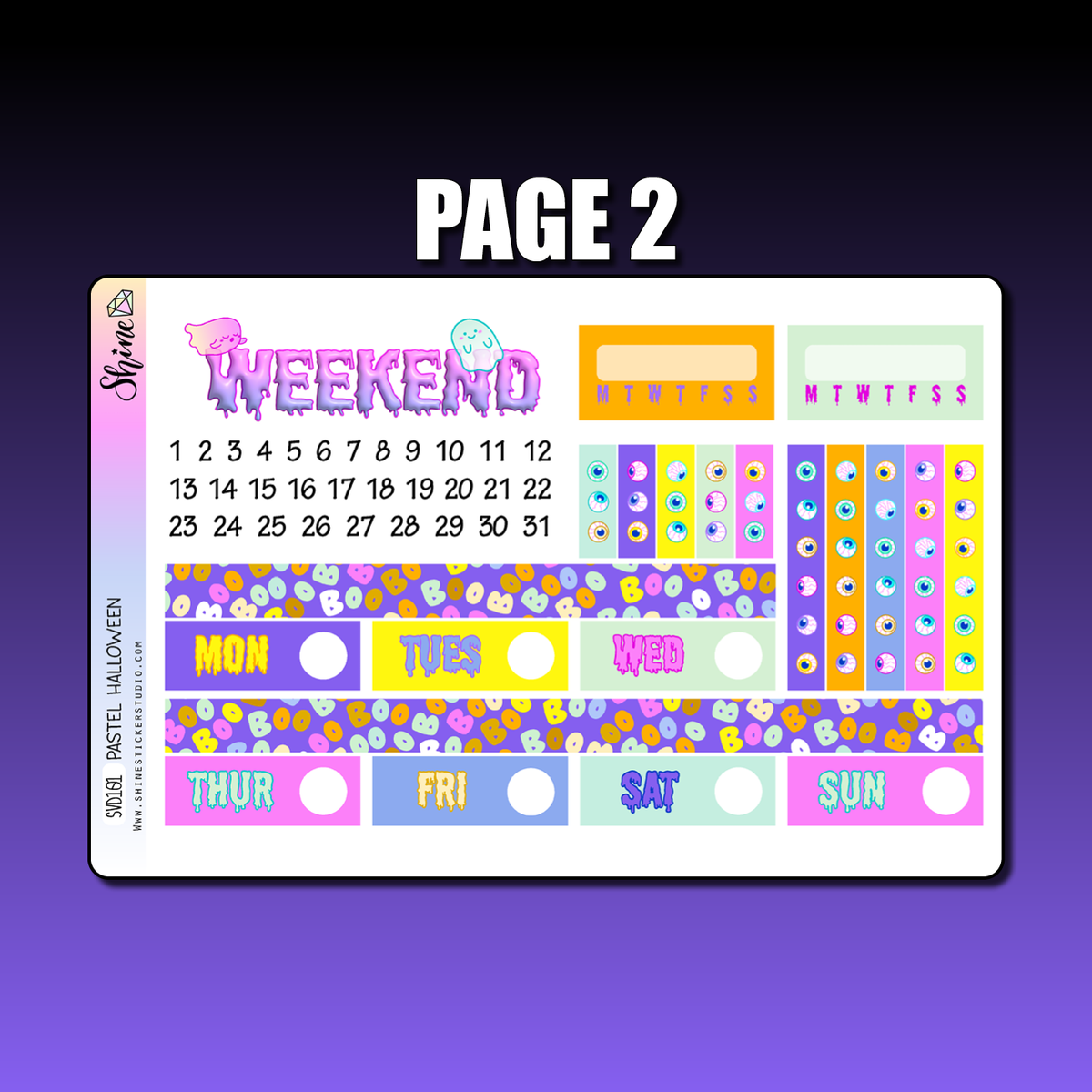 Pastel Halloween Standard Vertical Weekly Planner Sticker Kit – Shine ...