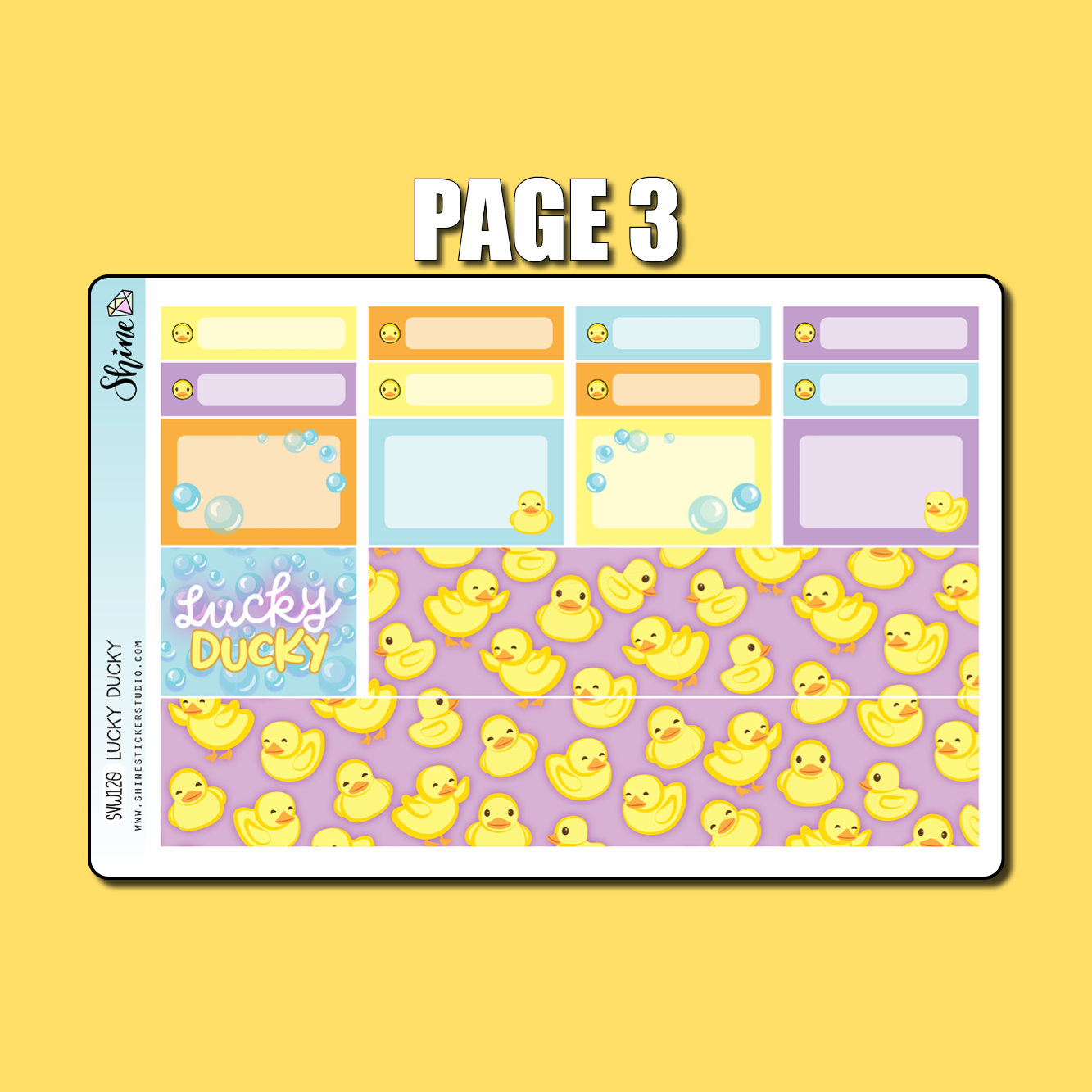 Lucky Ducky Vertical Weekly Planner Sticker Kit – Shine Sticker Studio