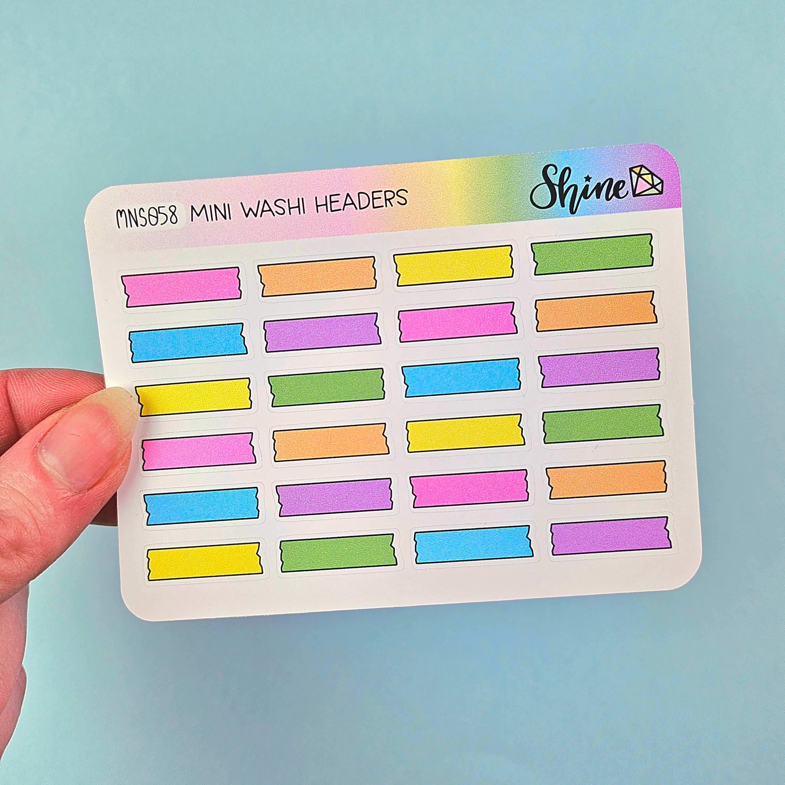 Mini Washi Headers Mini Sheet – Shine Sticker Studio