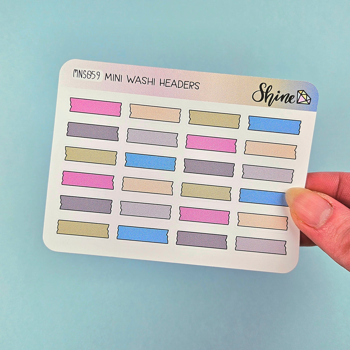 Mini Washi Headers Mini Sheet – Shine Sticker Studio