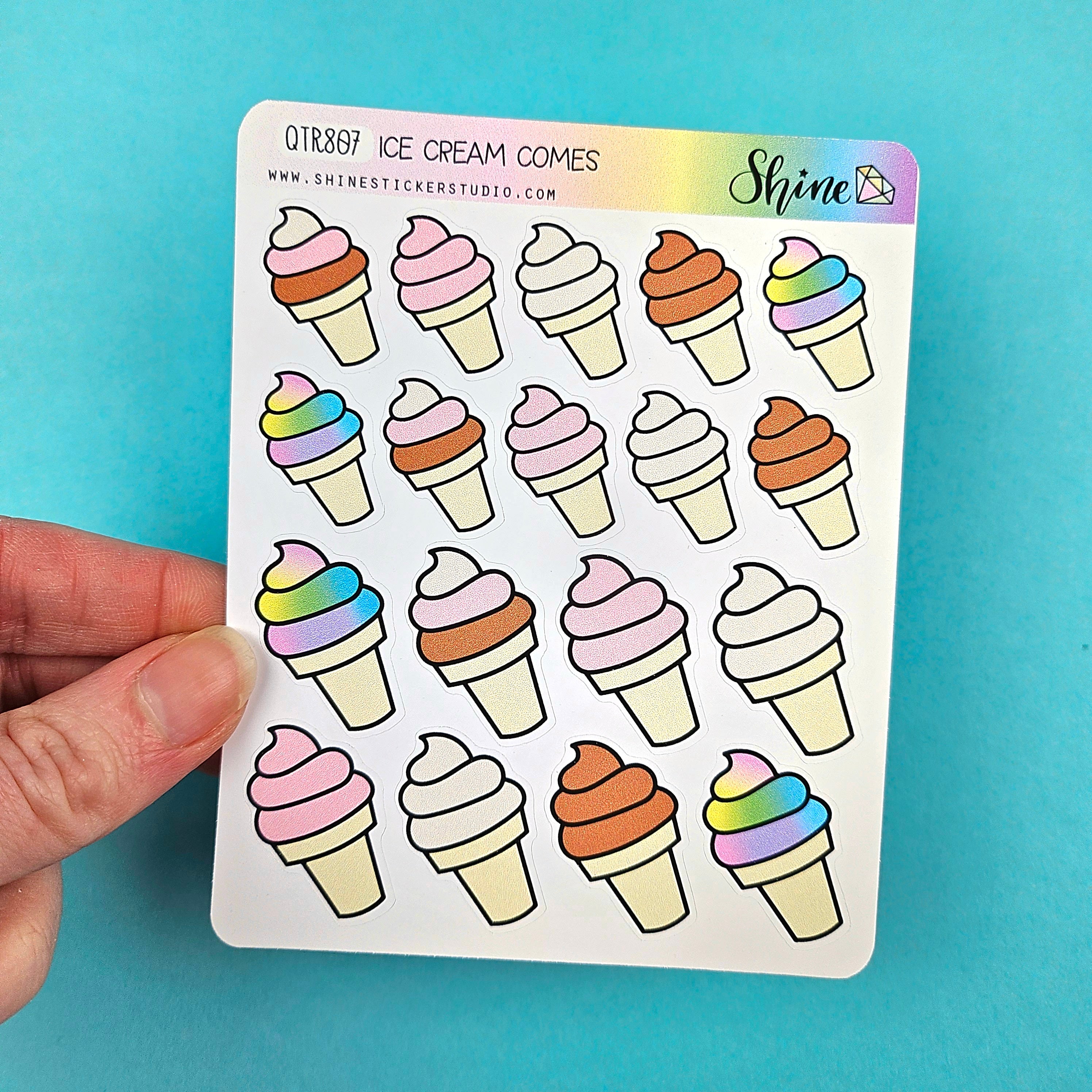Con Fe Sticker Ice Cream Cone Stickers – Shine Sticker Studio