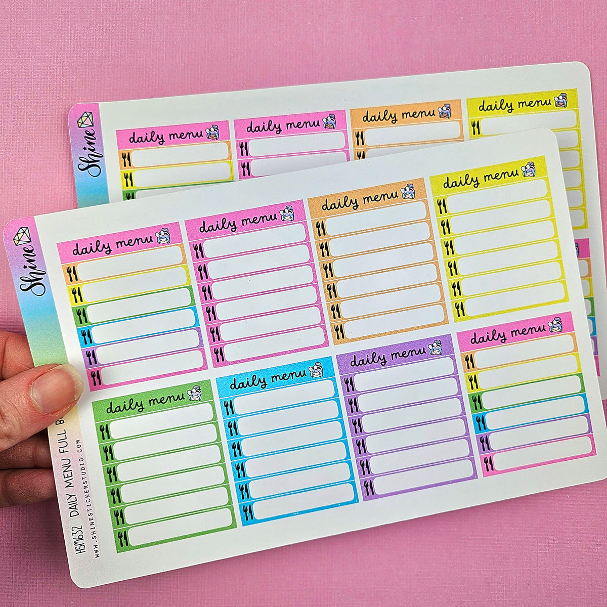 Daily Plus Sticker Daily Menu Box Stickers – Shine Sticker Studio