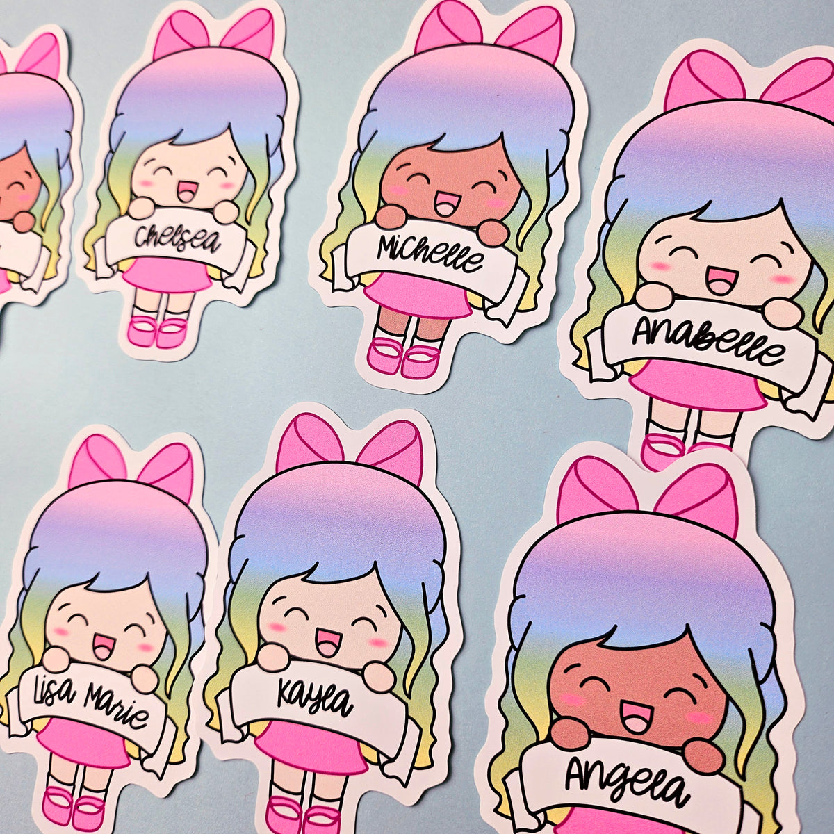 Custom Name Pink Luna Sticker DIE CUT – Shine Sticker Studio