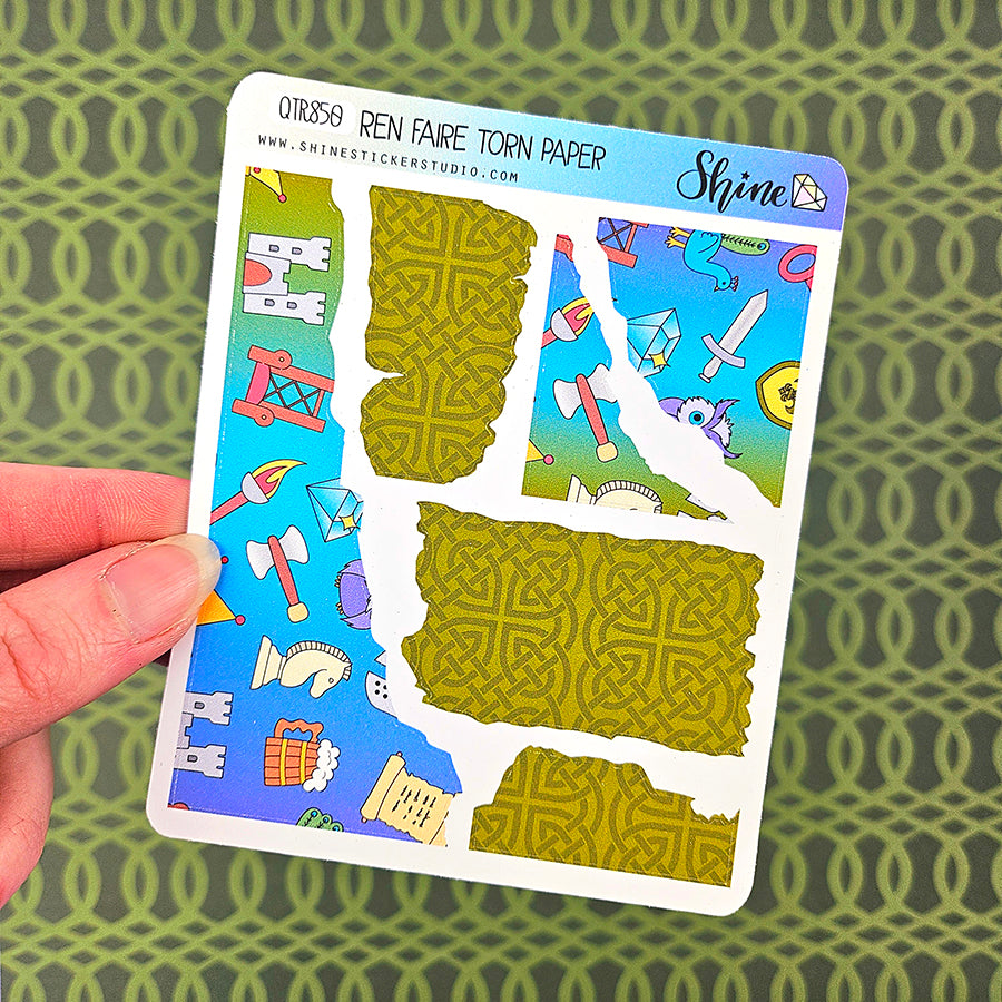 Ren Faire Torn Paper Stickers – Shine Sticker Studio