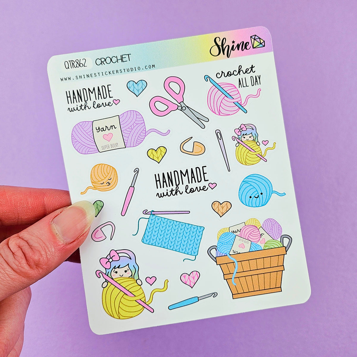 Crochet Deco Stickers – Shine Sticker Studio