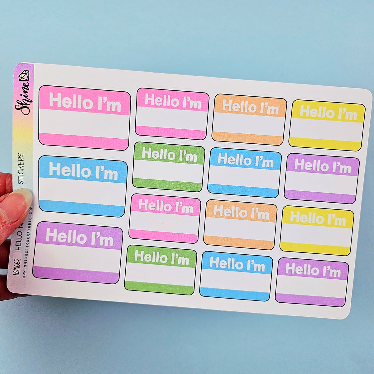 Hello Name Label Stickers – Shine Sticker Studio