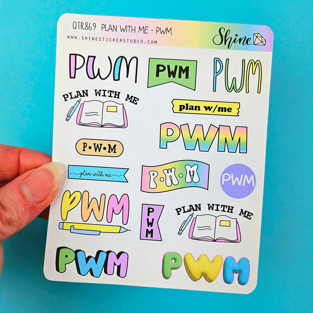 Plan Hand Sticker Plan with Me PWM Stickers – Shine Sticker Studio