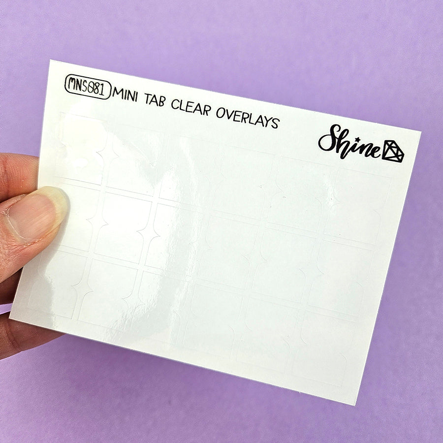 Clear Mini Tab Overlays Mini Sheet – Shine Sticker Studio