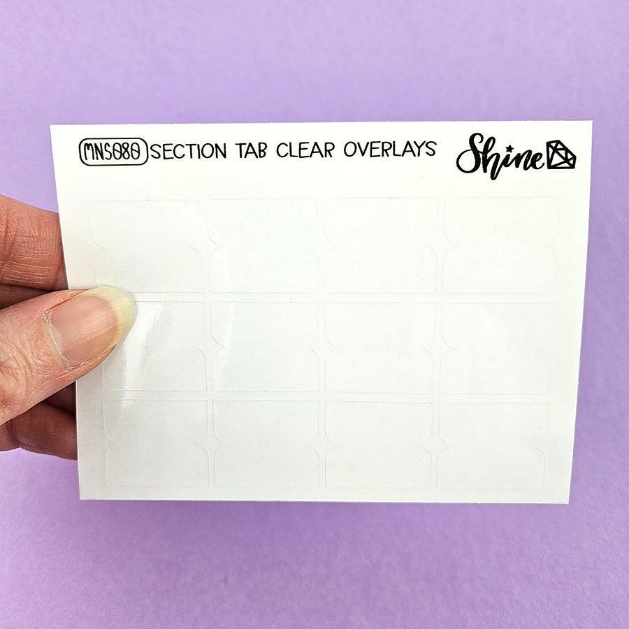Tab On Sticker Clear Section Tab Overlays Mini Sheet – Shine Sticker Studio