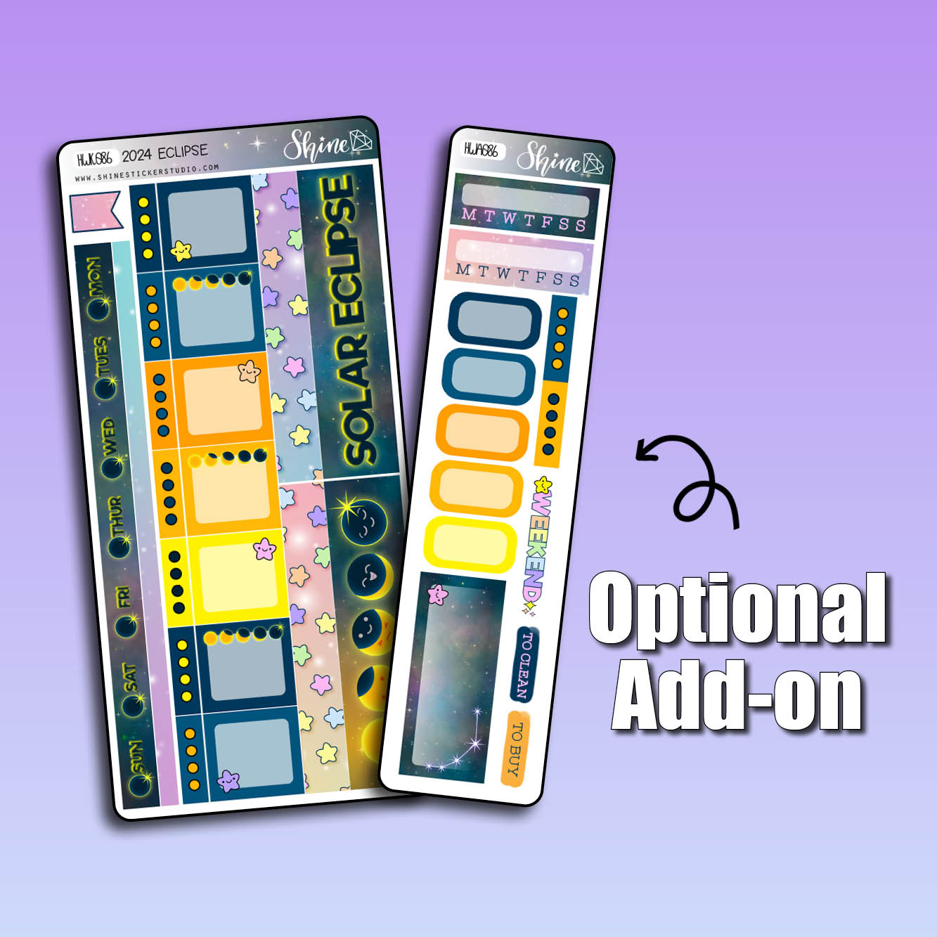 2024 Eclipse Hobonichi Weeks Sticker Kit Shine Sticker Studio