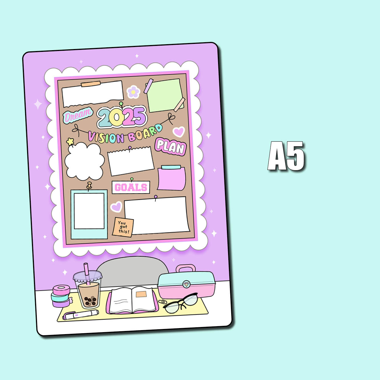 CLEARANCE 2025 Vision Board Jumbo Sticker – Shine Sticker Studio