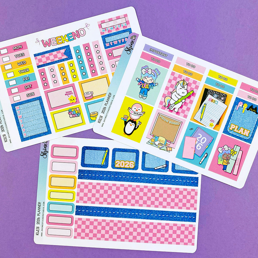 2026 Planner Hobonichi Cousin Sticker Kit – Shine Sticker Studio