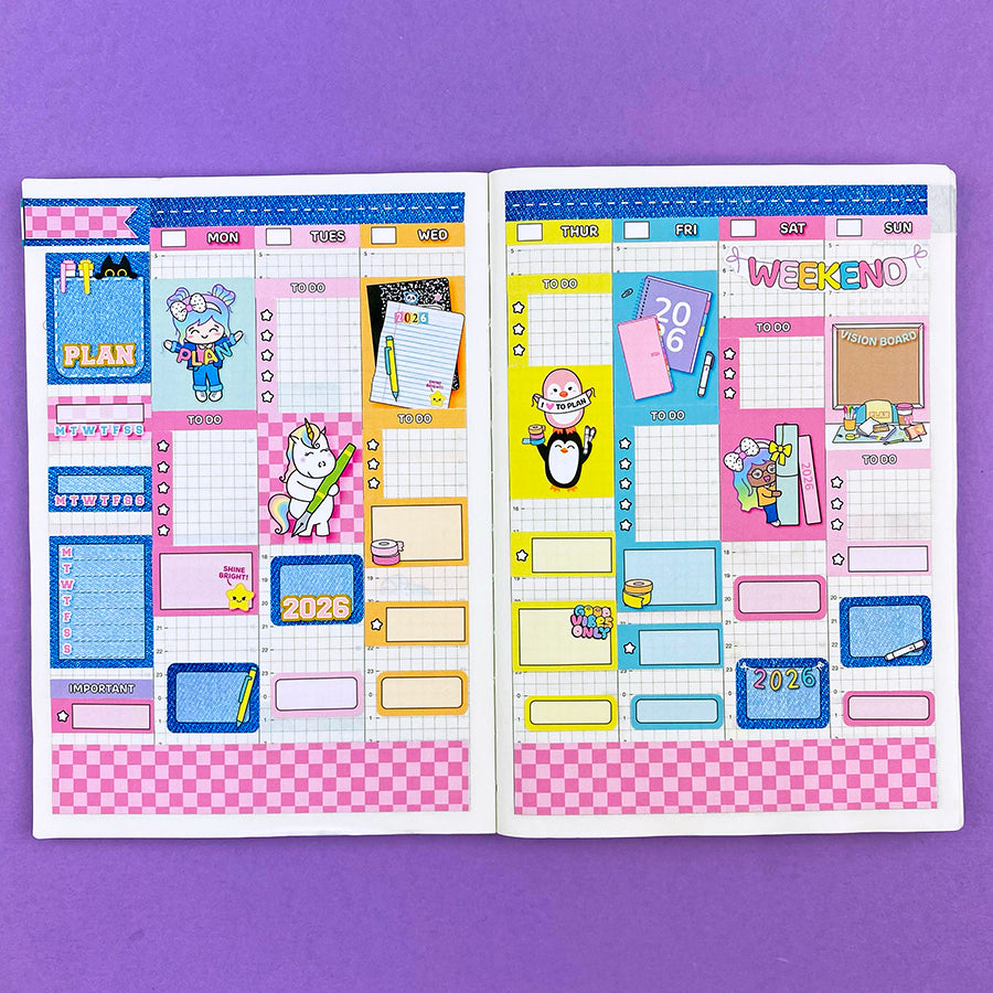 2026 Planner Hobonichi Cousin Sticker Kit – Shine Sticker Studio
