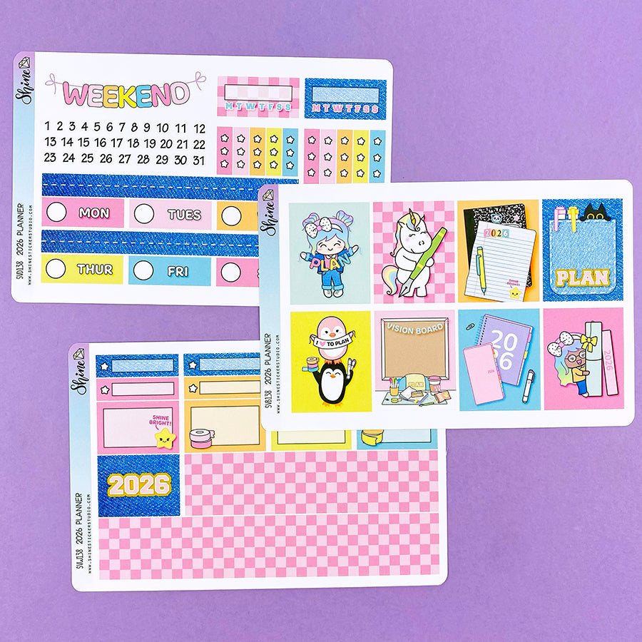 2026 Planner - Standard Weekly Sticker Kit – Shine Sticker Studio