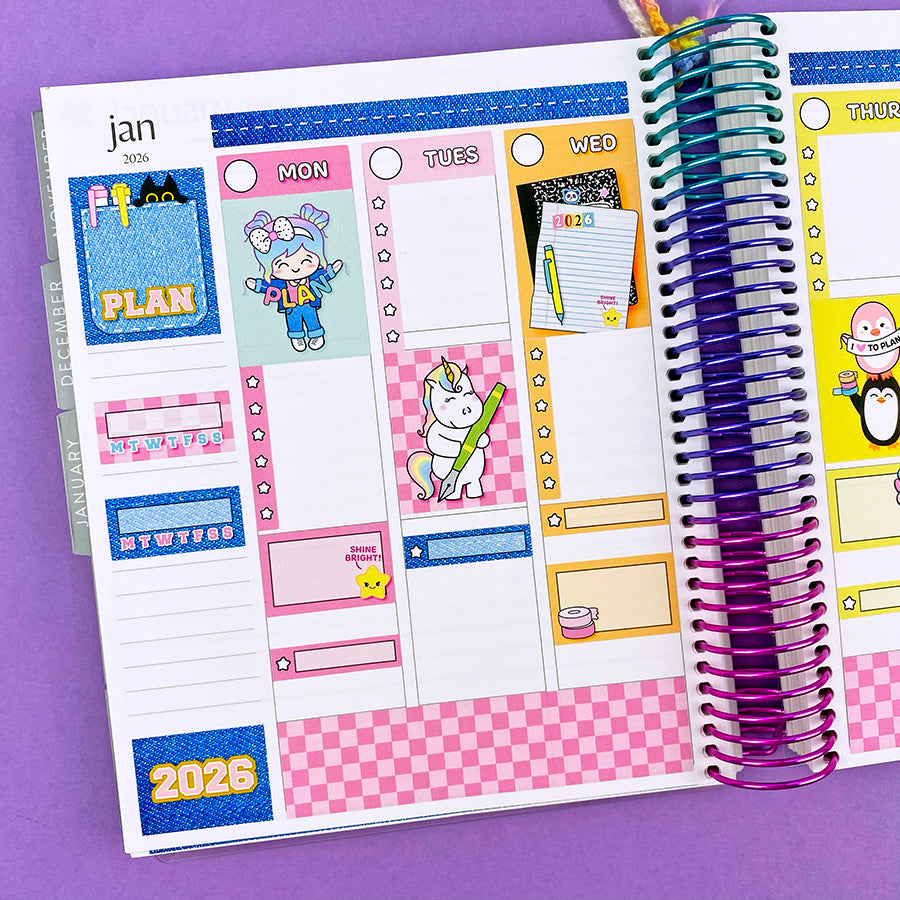 2026 Planner - Standard Weekly Sticker Kit – Shine Sticker Studio
