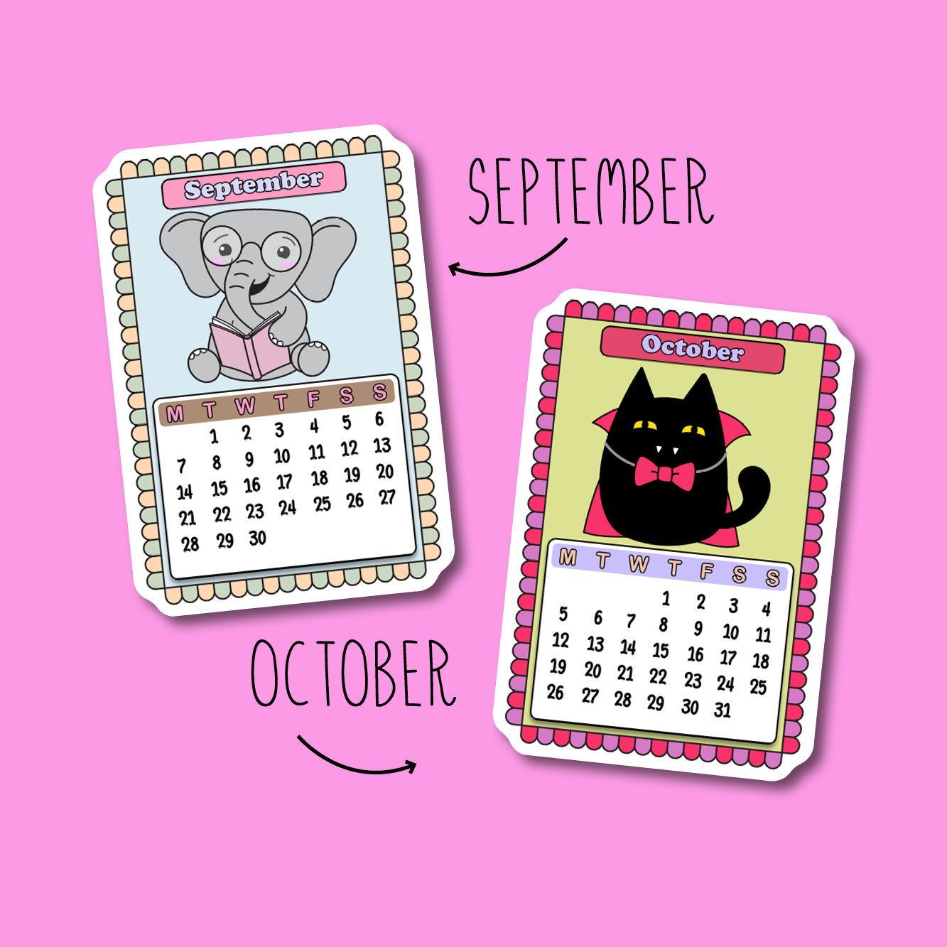2026 Calendar Planner Sticker Die Cuts Monday Start Shine Sticker