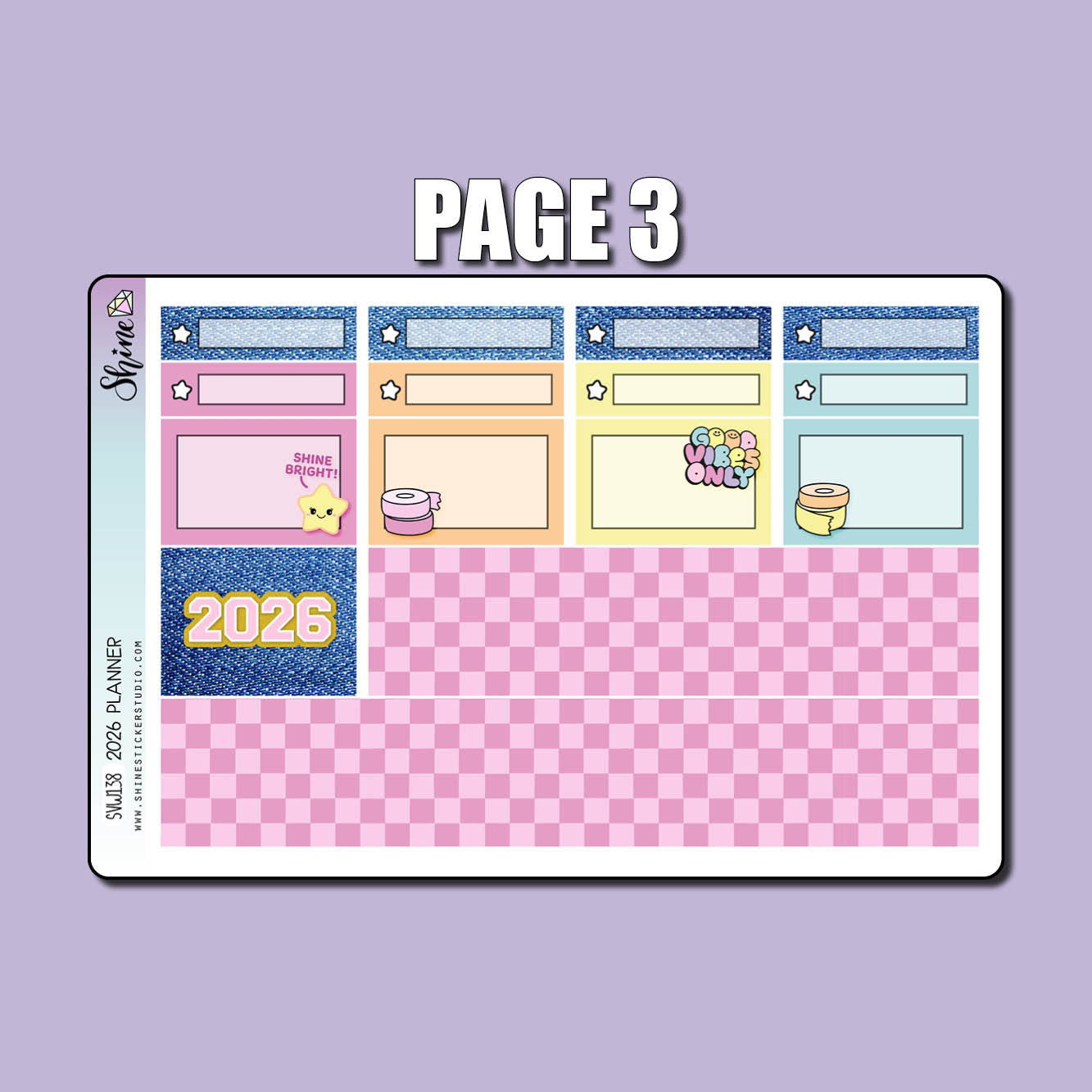 2026 Planner - Standard Weekly Sticker Kit – Shine Sticker Studio
