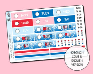 4th of July Cousin Daily Date Cover Stickers