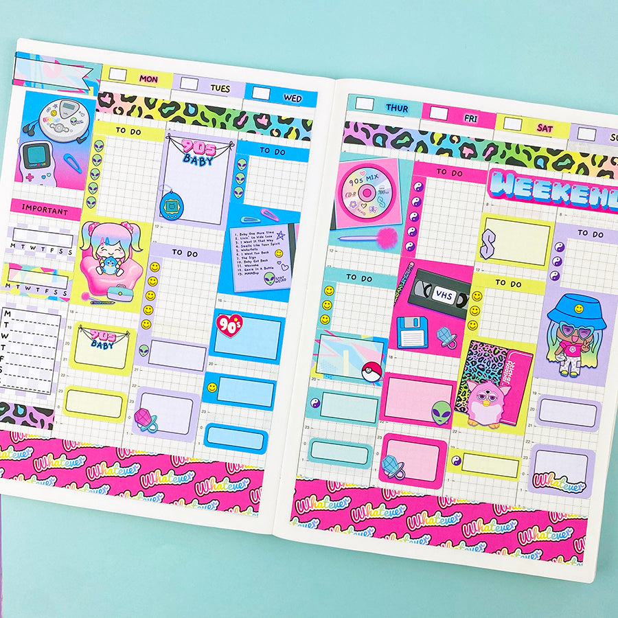 90s Nostalgia Hobonichi Cousin Planner Sticker Kit – Shine Sticker Studio