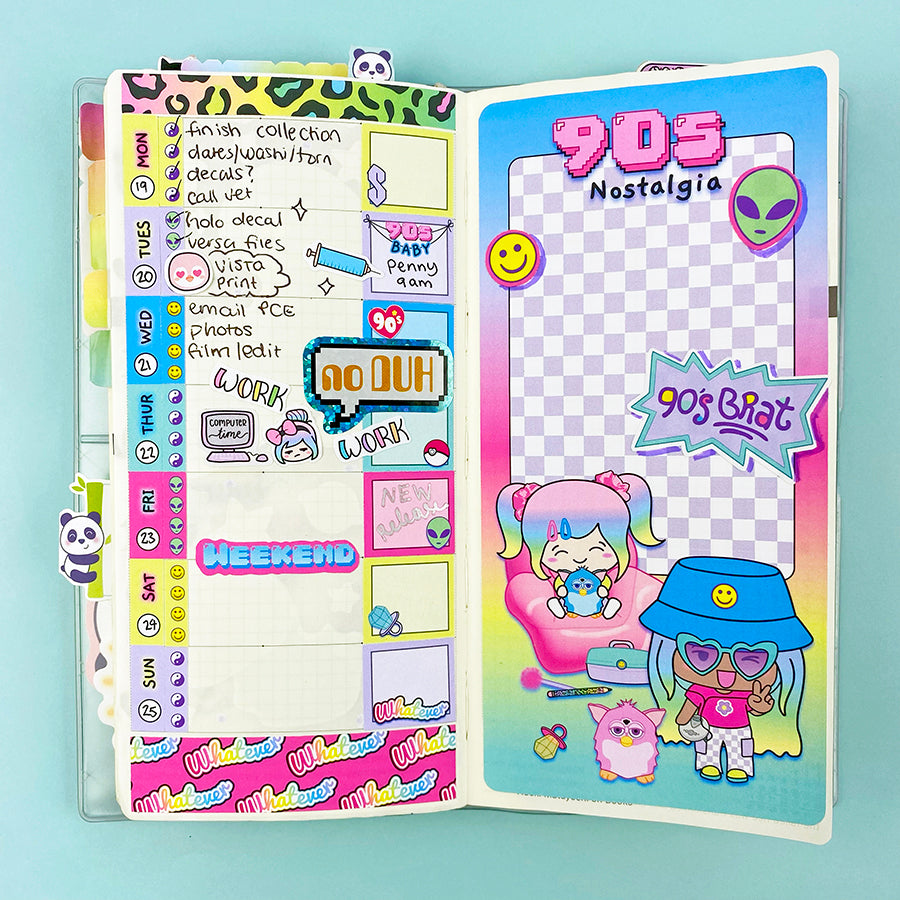 90s Nostalgia Hobonichi Weeks Planner Sticker Kit – Shine Sticker Studio