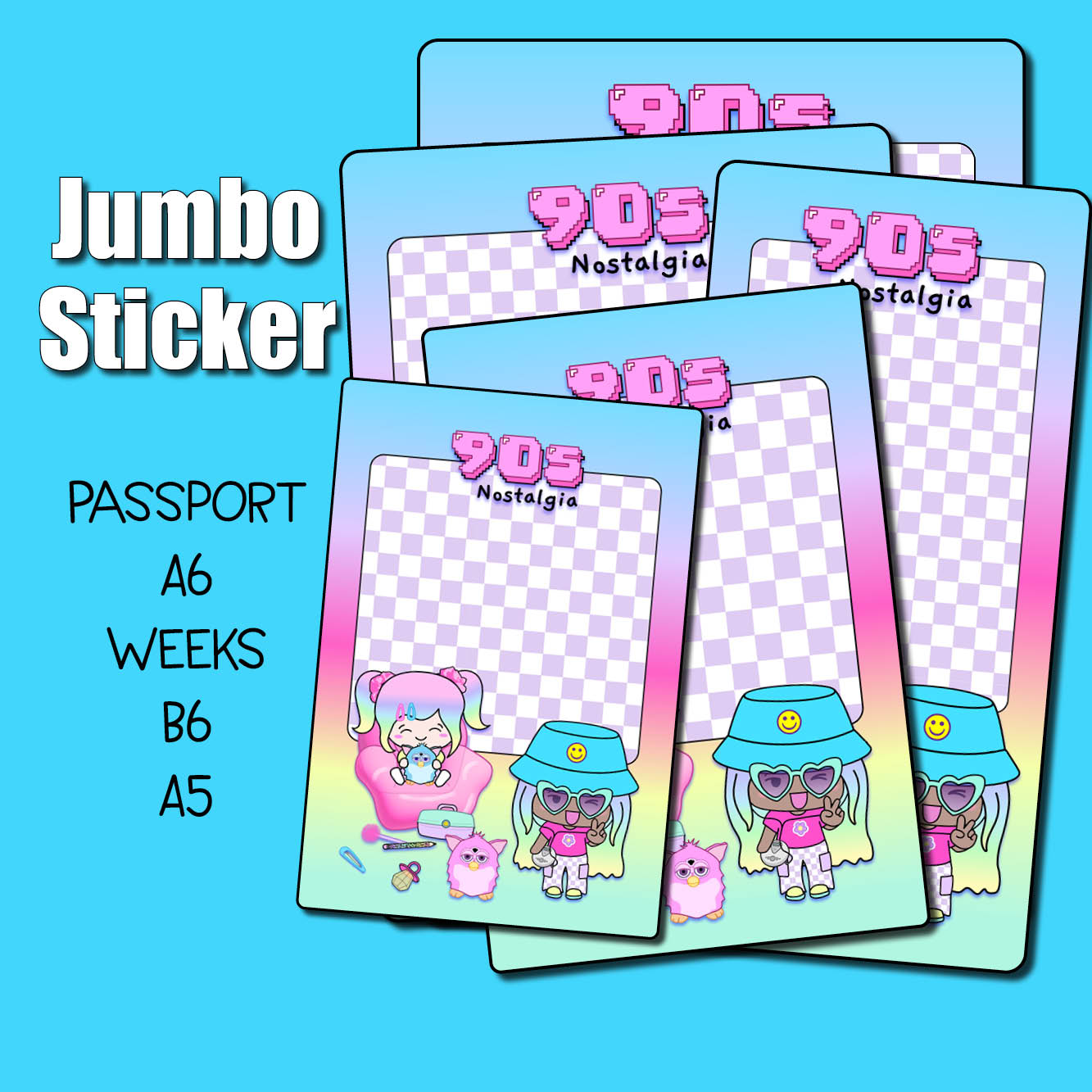 90s Nostalgia Jumbo Planner Sticker – Shine Sticker Studio