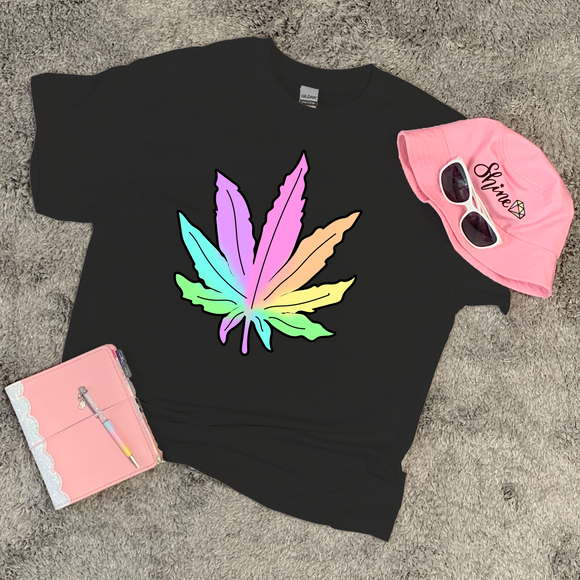 Rainbow Cannabis Leaf T-shirt