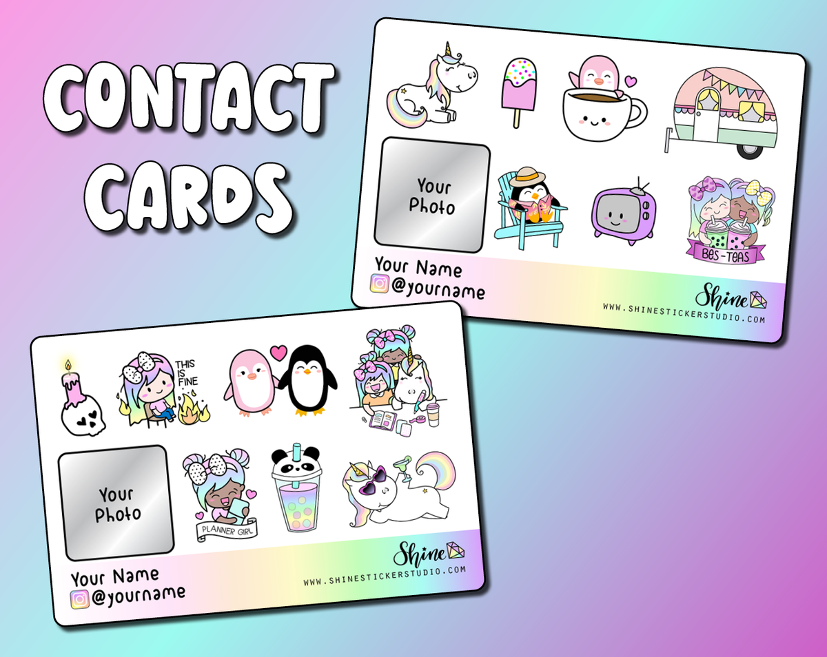 Customized Contact Cards – Shine Sticker Studio