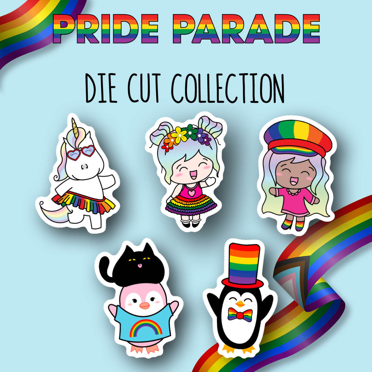 Pride Parade Sticker DIE CUT Collection – Shine Sticker Studio