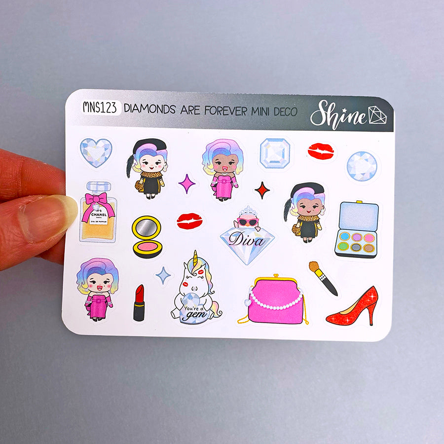 Sticker Studio Mini Diamonds Are Forever Deco Planner Stickers Mini Sheet – Shine Sticker ...